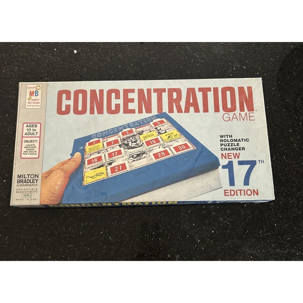 CONCENTRATION Board Game 17th Edition Vintage 1972 Milton Bradley 4950 RoloMatic